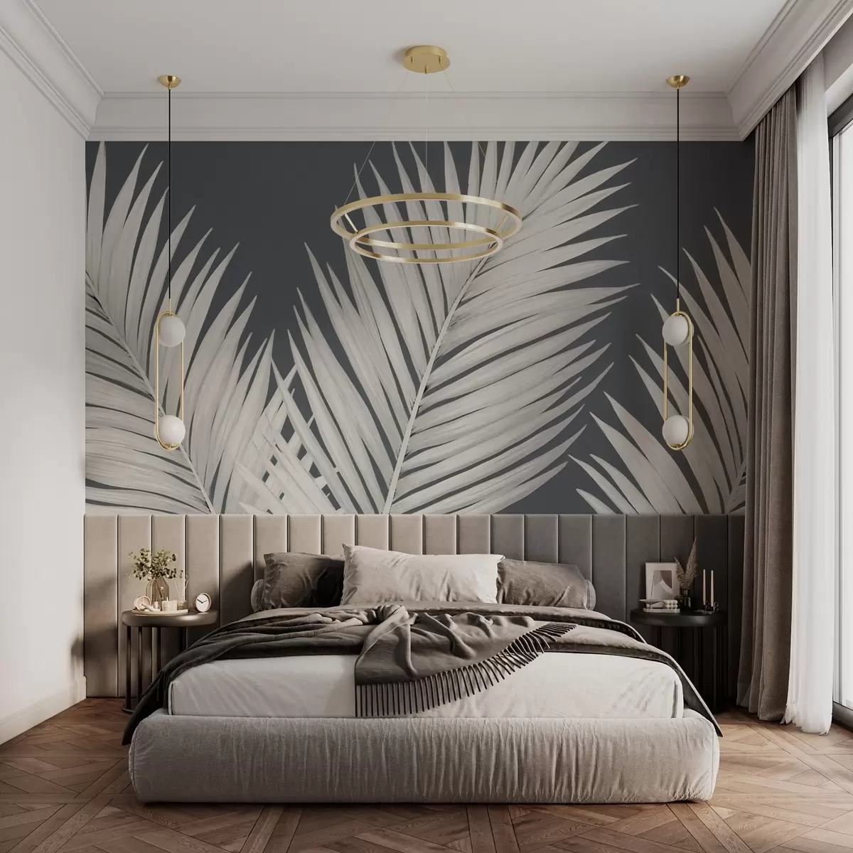 murales de pared Hojas de palmera con follaje w02569