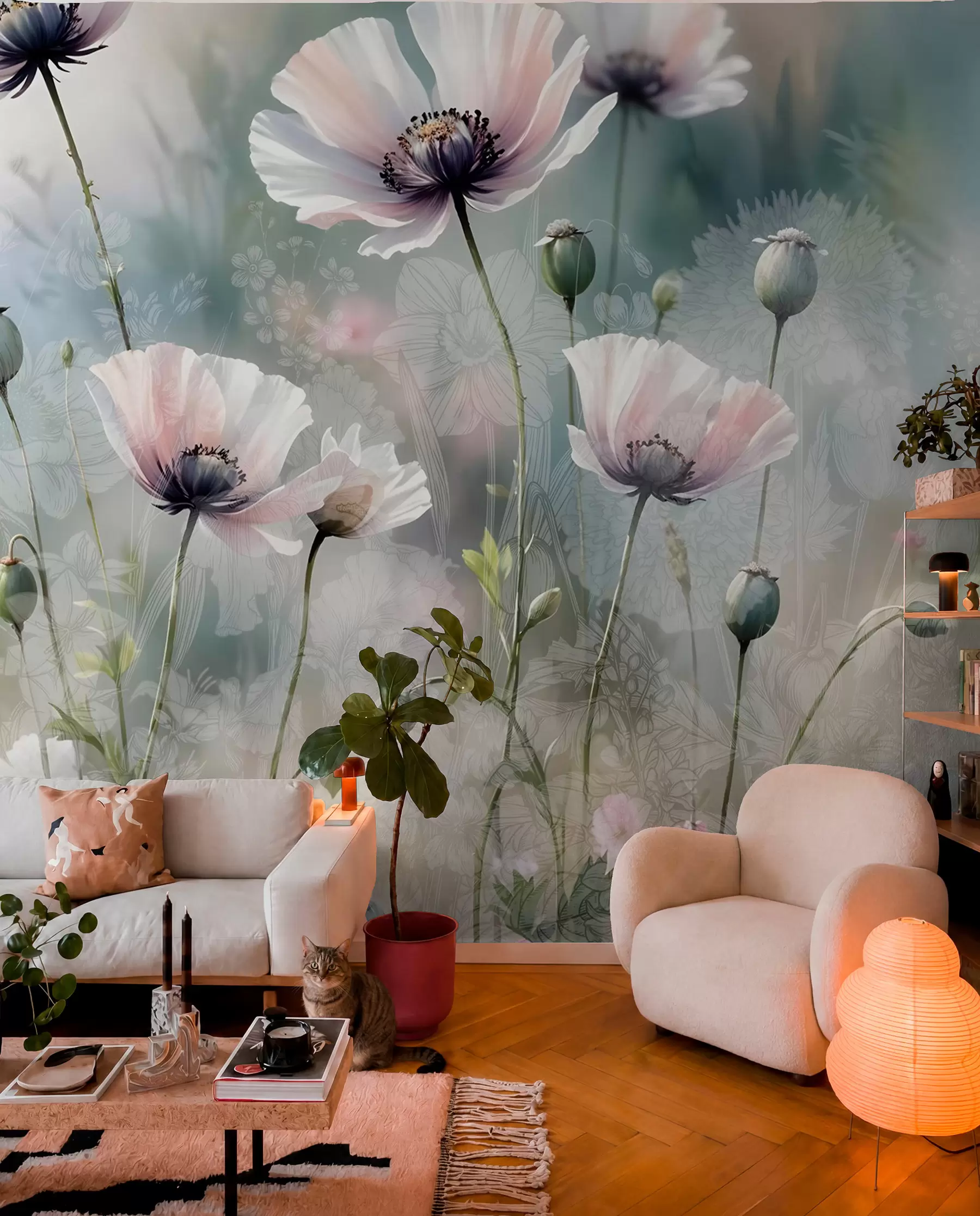 murales de pared Sueño de amapolas w08585
