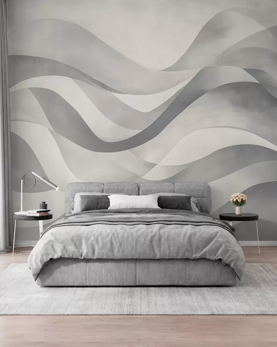 murales de pared Capas de olas grises w08564v1