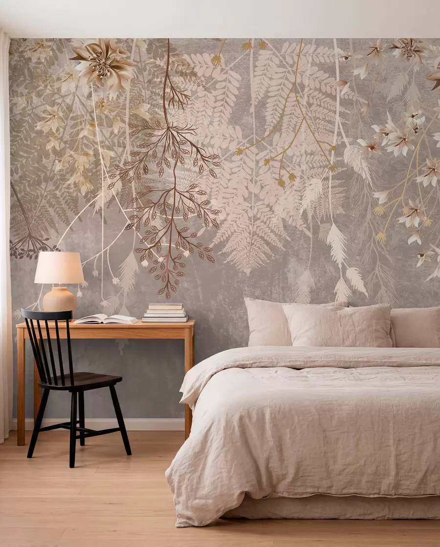 murales de pared Flores silvestres sepia w08606v1
