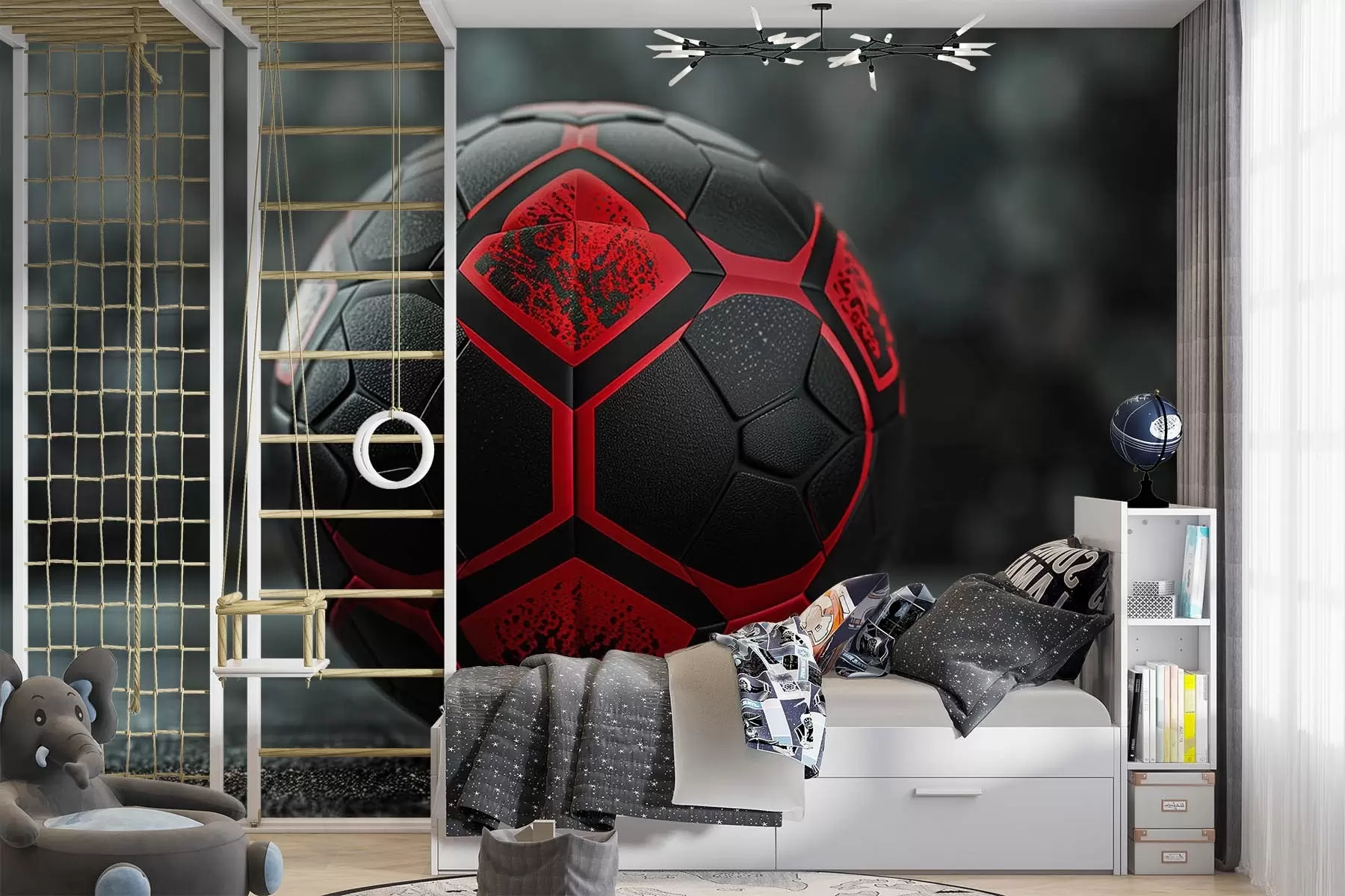 murales de pared Balón de fútbol grande w08619