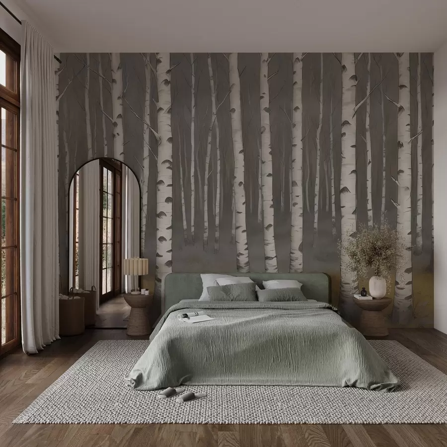 murales de pared Abedules de acuarela w02845v1