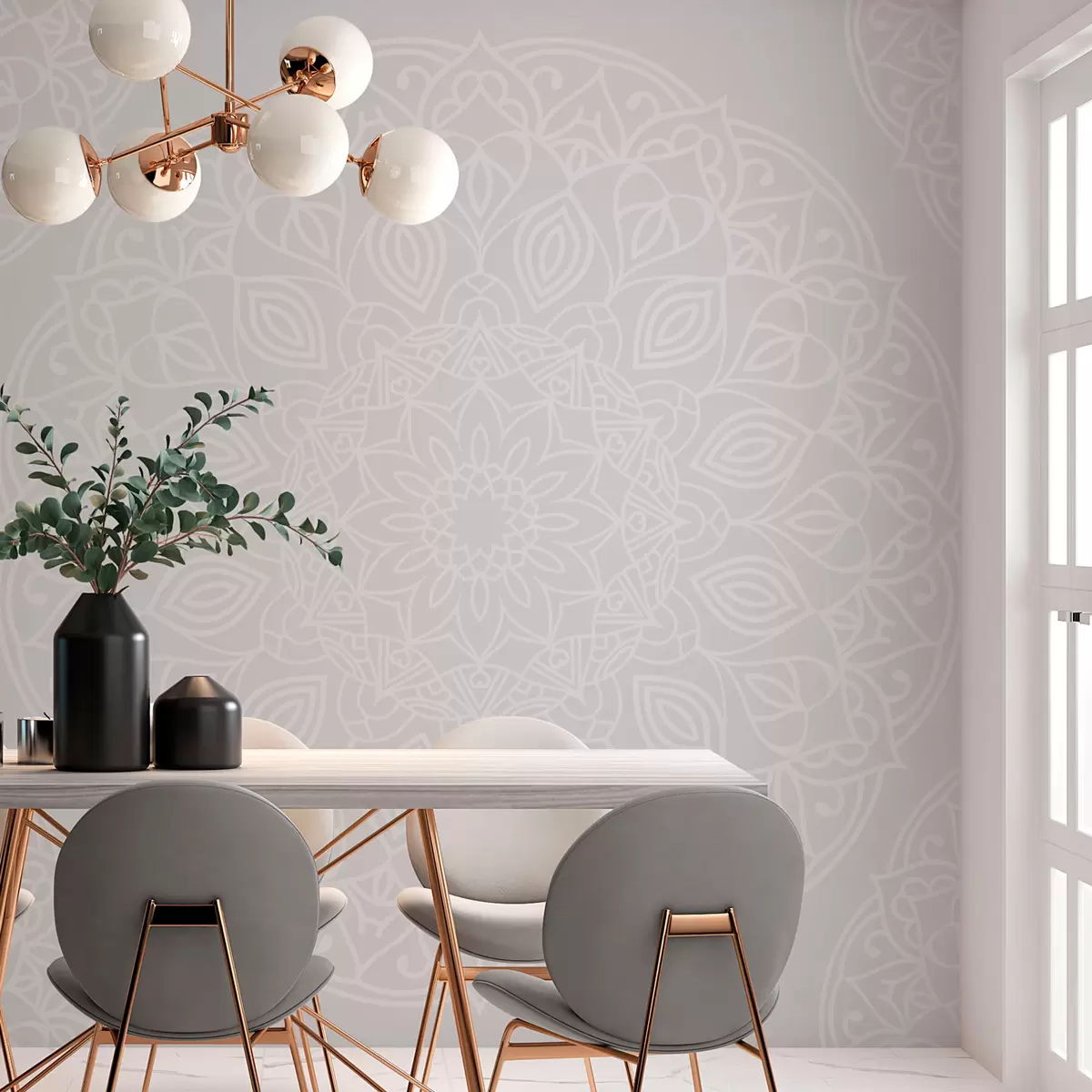 murales de pared Elegante geometría mandala w02832