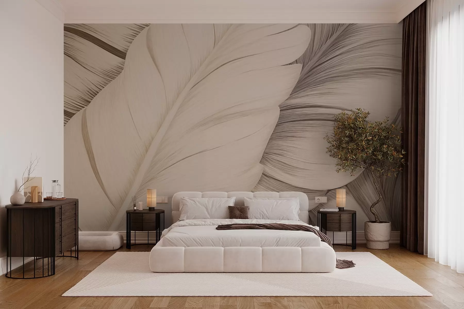 murales de pared Hojas grandes w02859