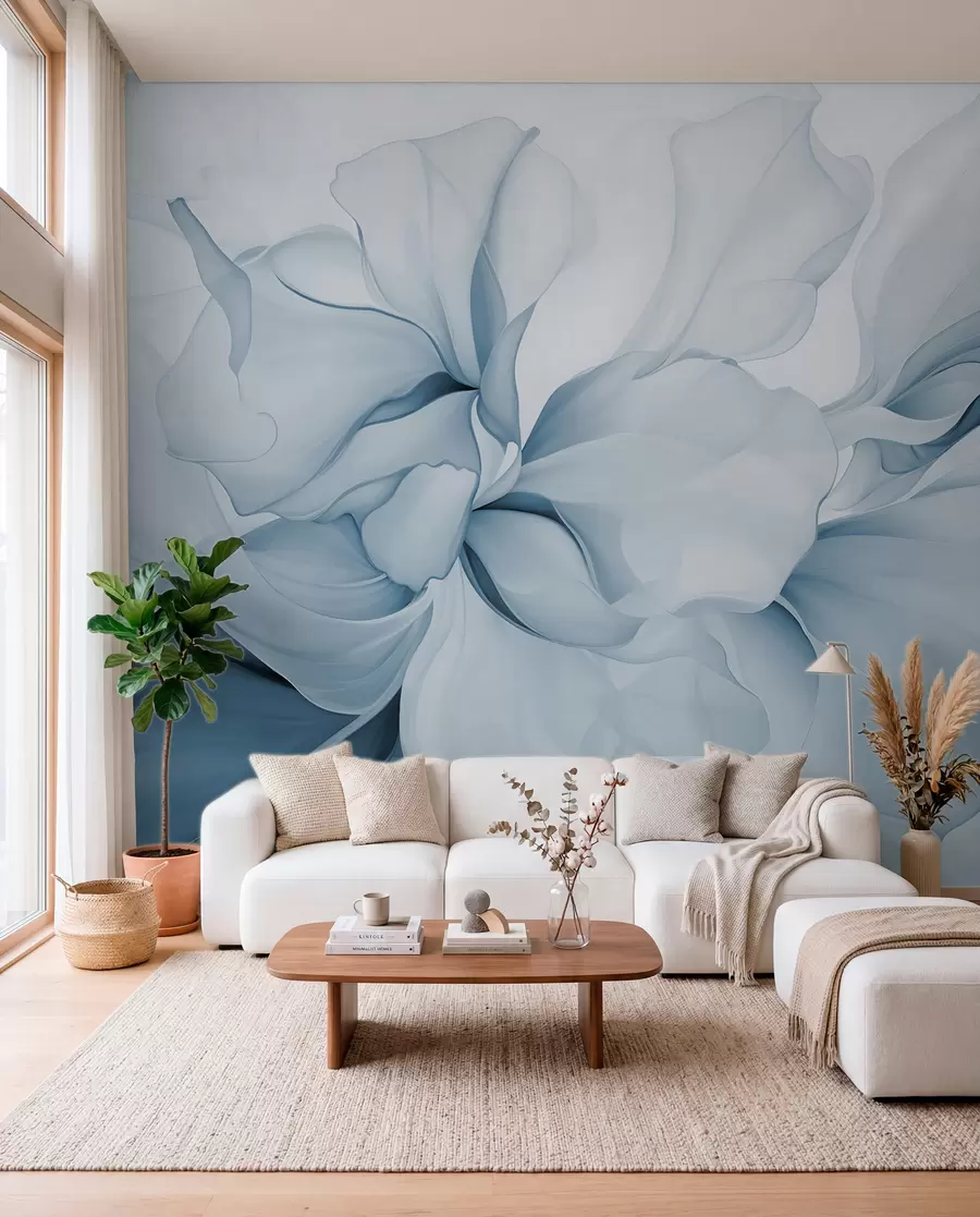 murales de pared Pétalos azul hielo w08701v2