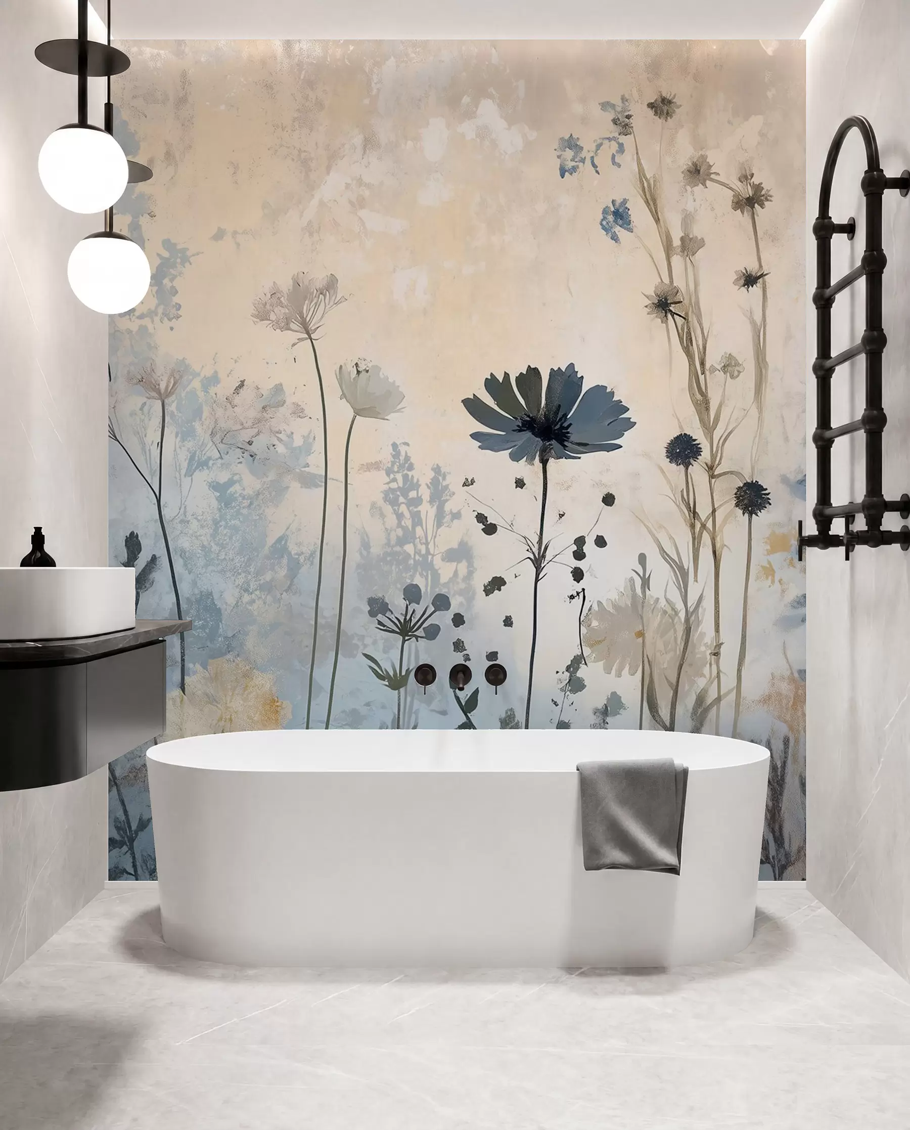 murales de pared Flores silvestres en abstracto w03022
