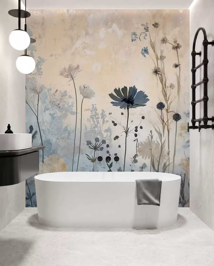 murales de pared Flores silvestres en abstracto w03022
