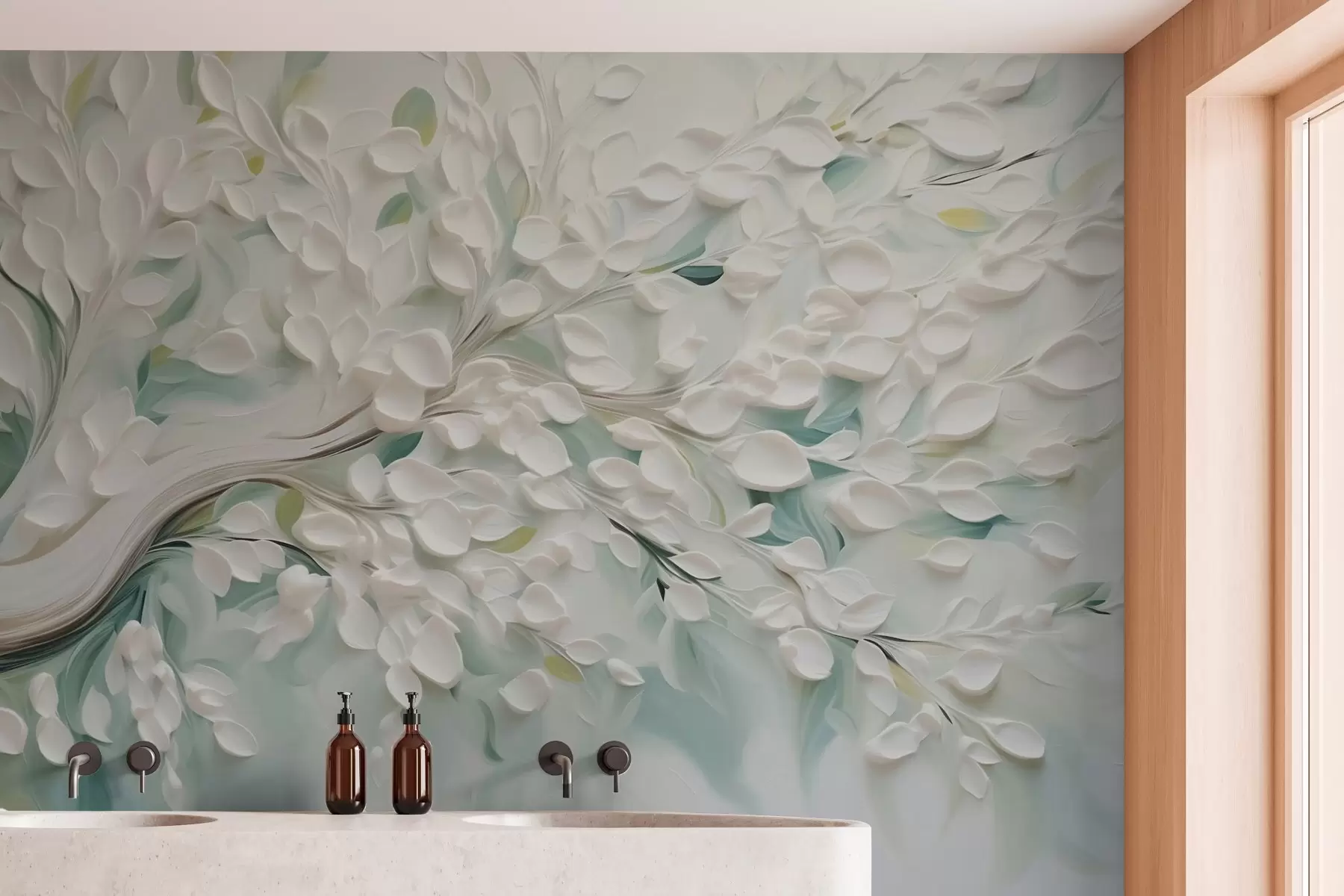 murales de pared Pinceladas abstractas imitando árboles w03065