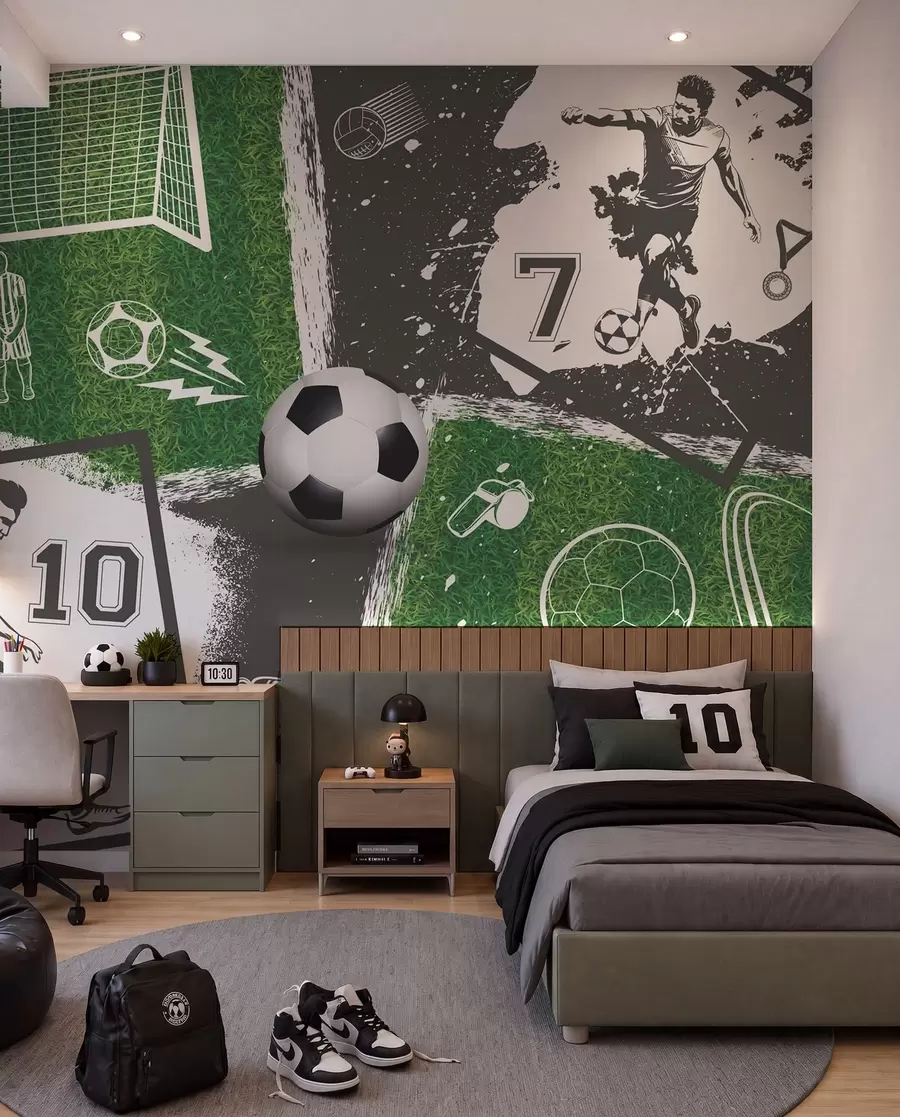 murales de pared Collage de partido de fútbol w03121
