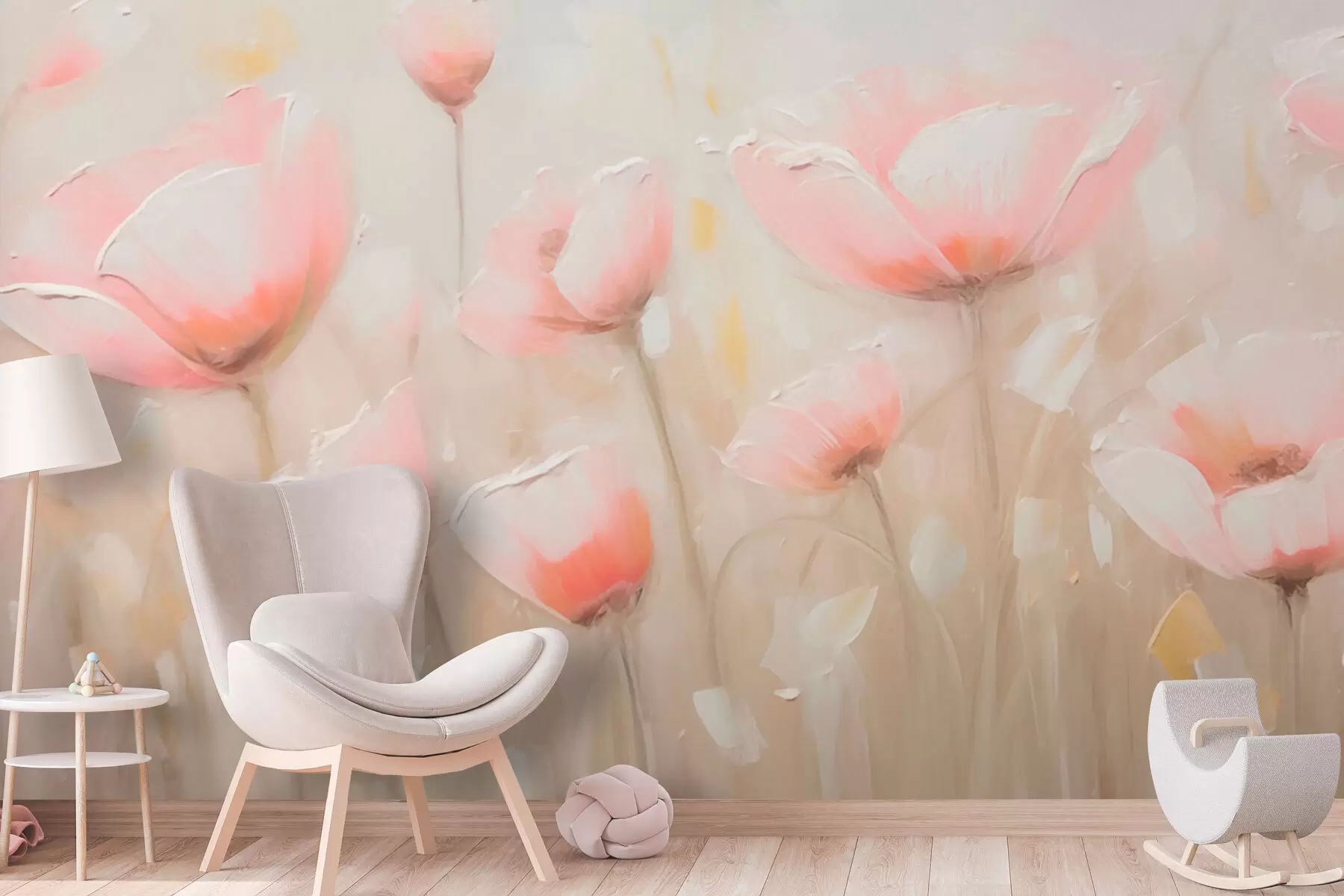 murales de pared Grandes flores rosas w03306