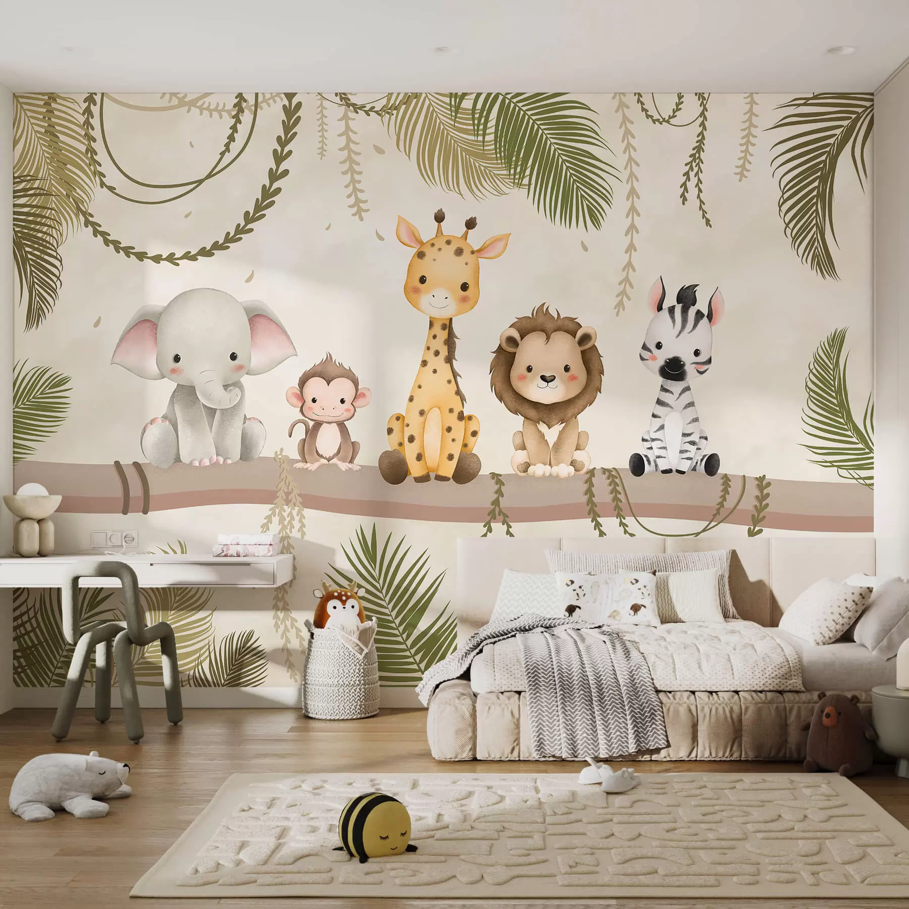 murales de pared Simpáticos animales tropicales w03166