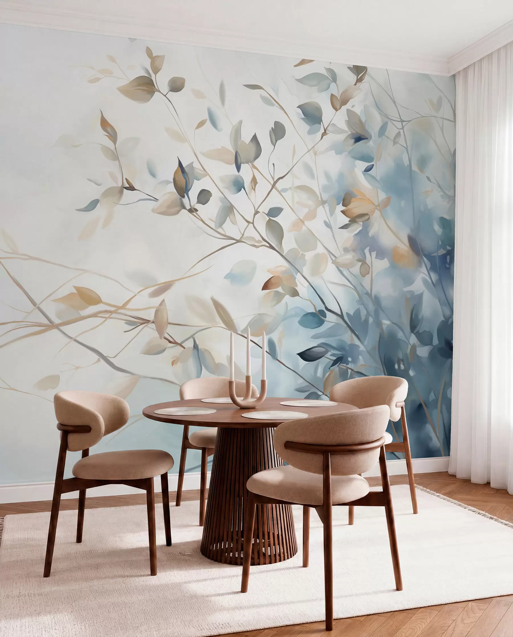 murales de pared Ramas azules w08900