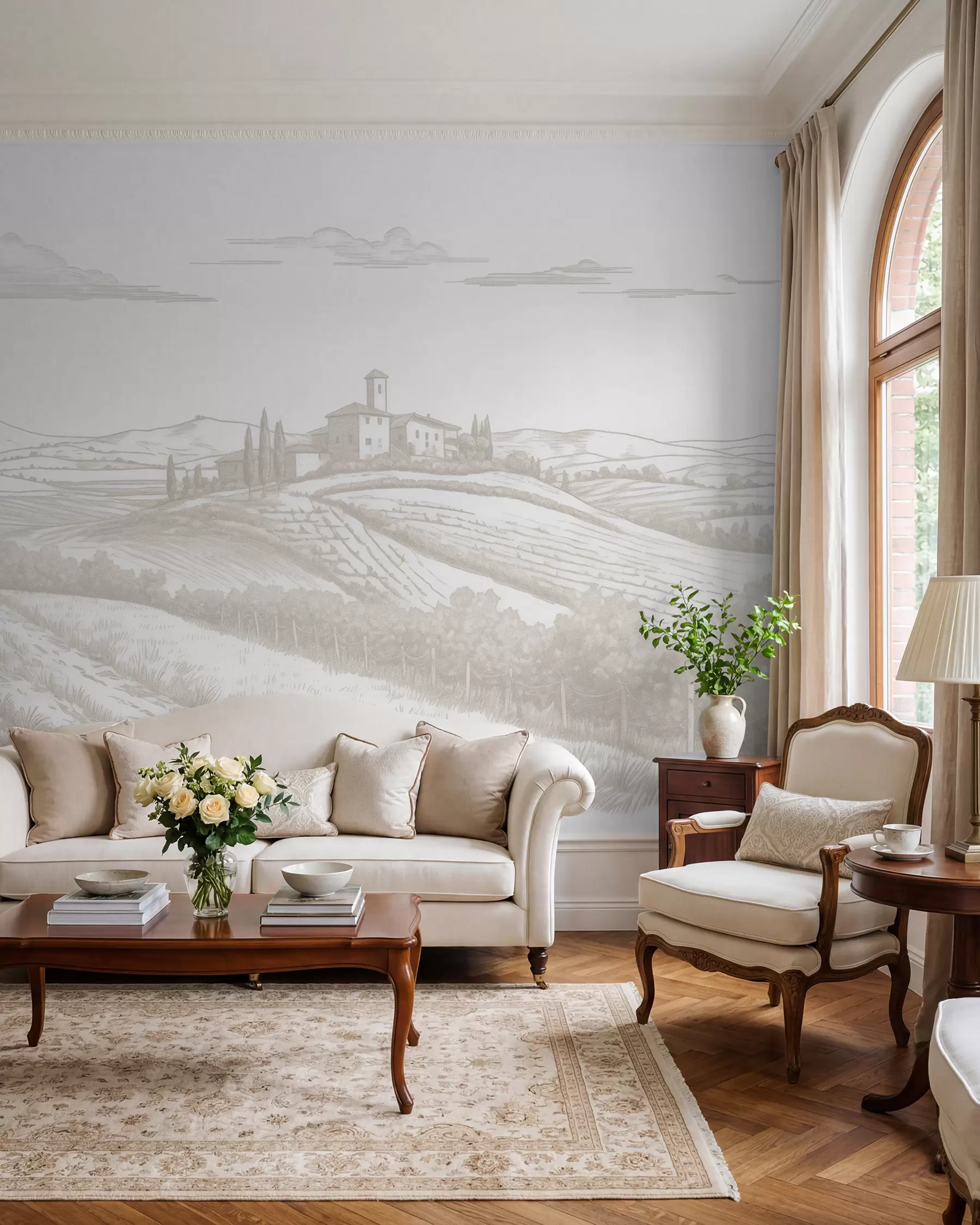murales de pared Boceto de viñedos w03349