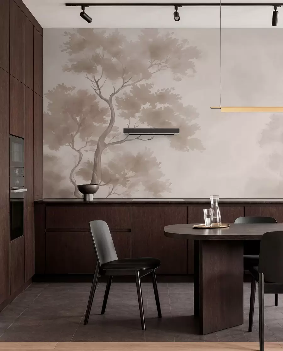murales de pared Árbol imitación de acuarela difuminada  w03471v1