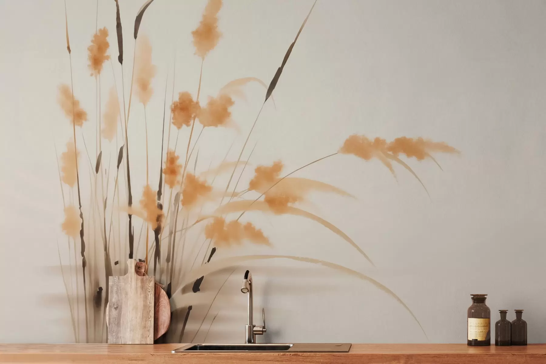 murales de pared Reed imitación acuarela w03463