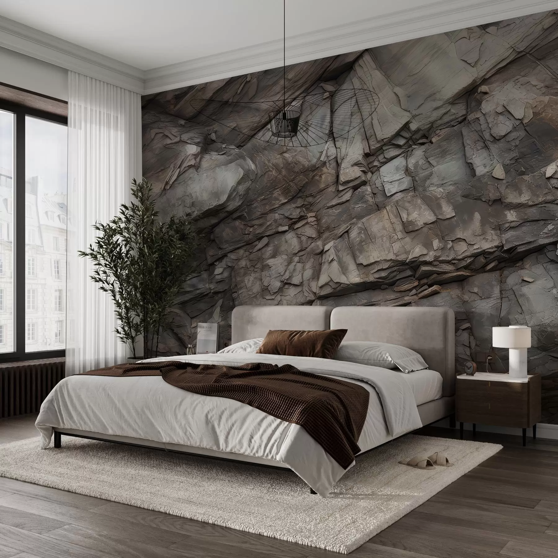 murales de pared Pared de roca pintada w03554