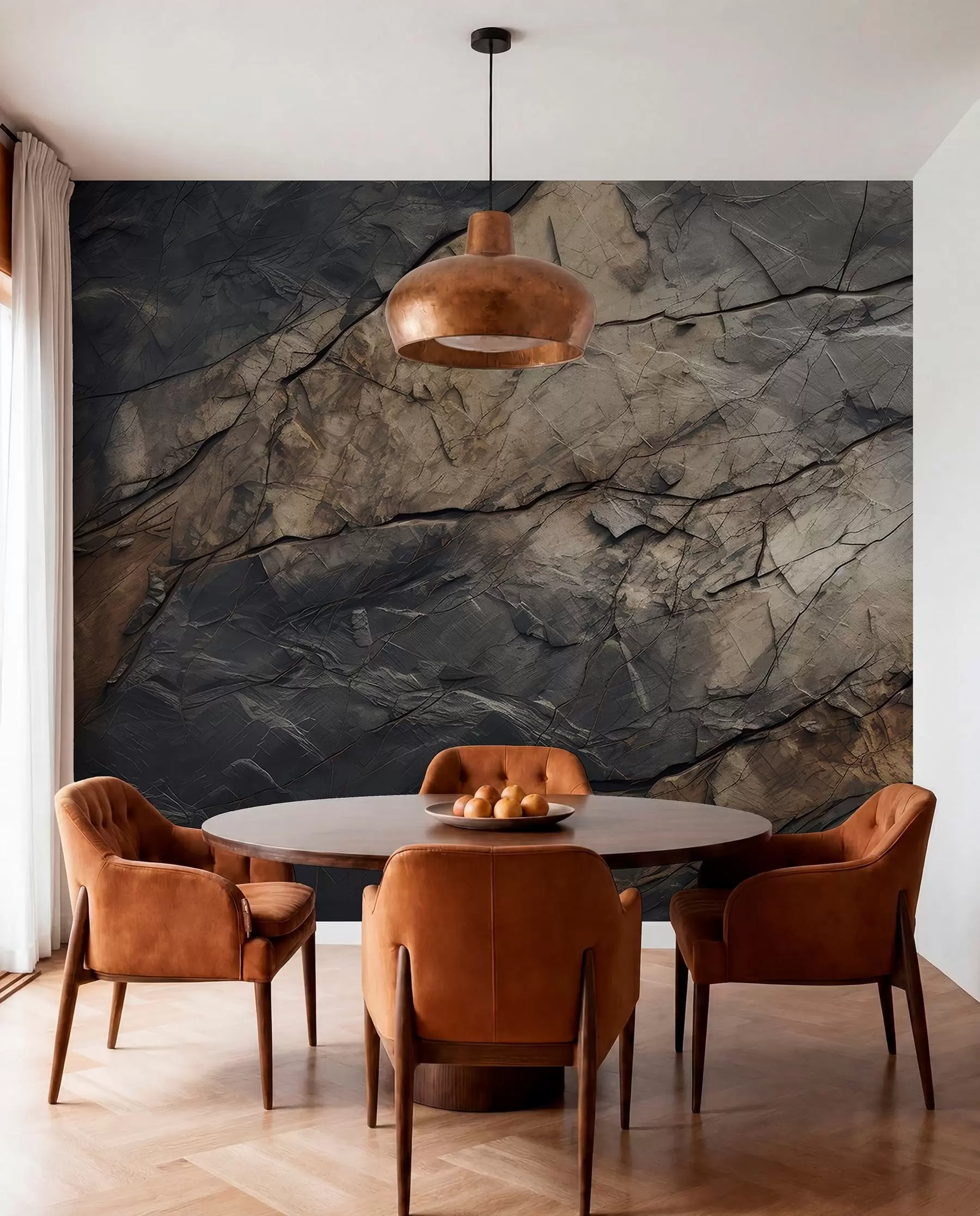 murales de pared Huellas de piedra oscura w03561