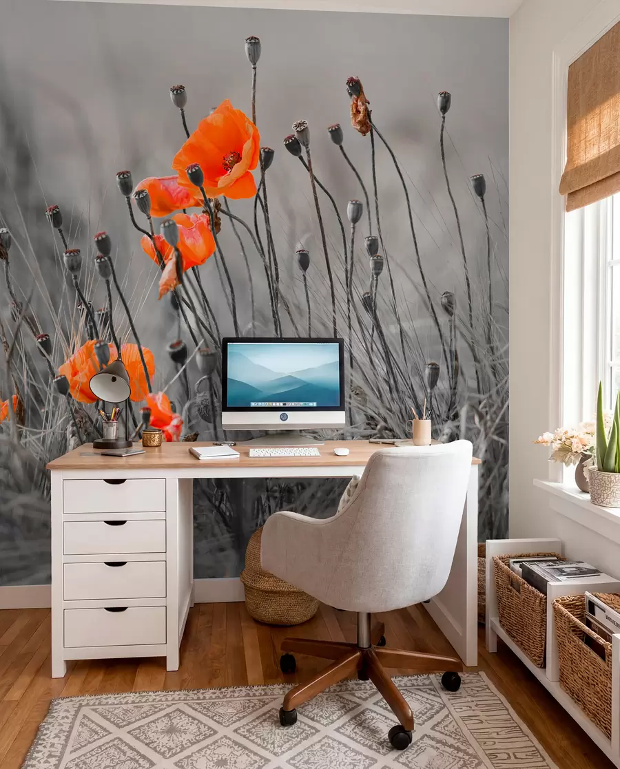 murales de pared amapolas de campo u53411
