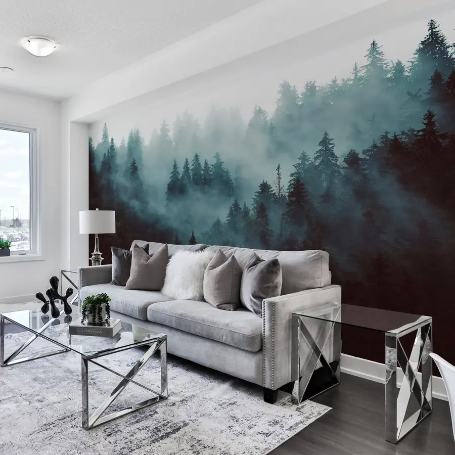 murales de pared Hermoso bosque en la niebla u54118