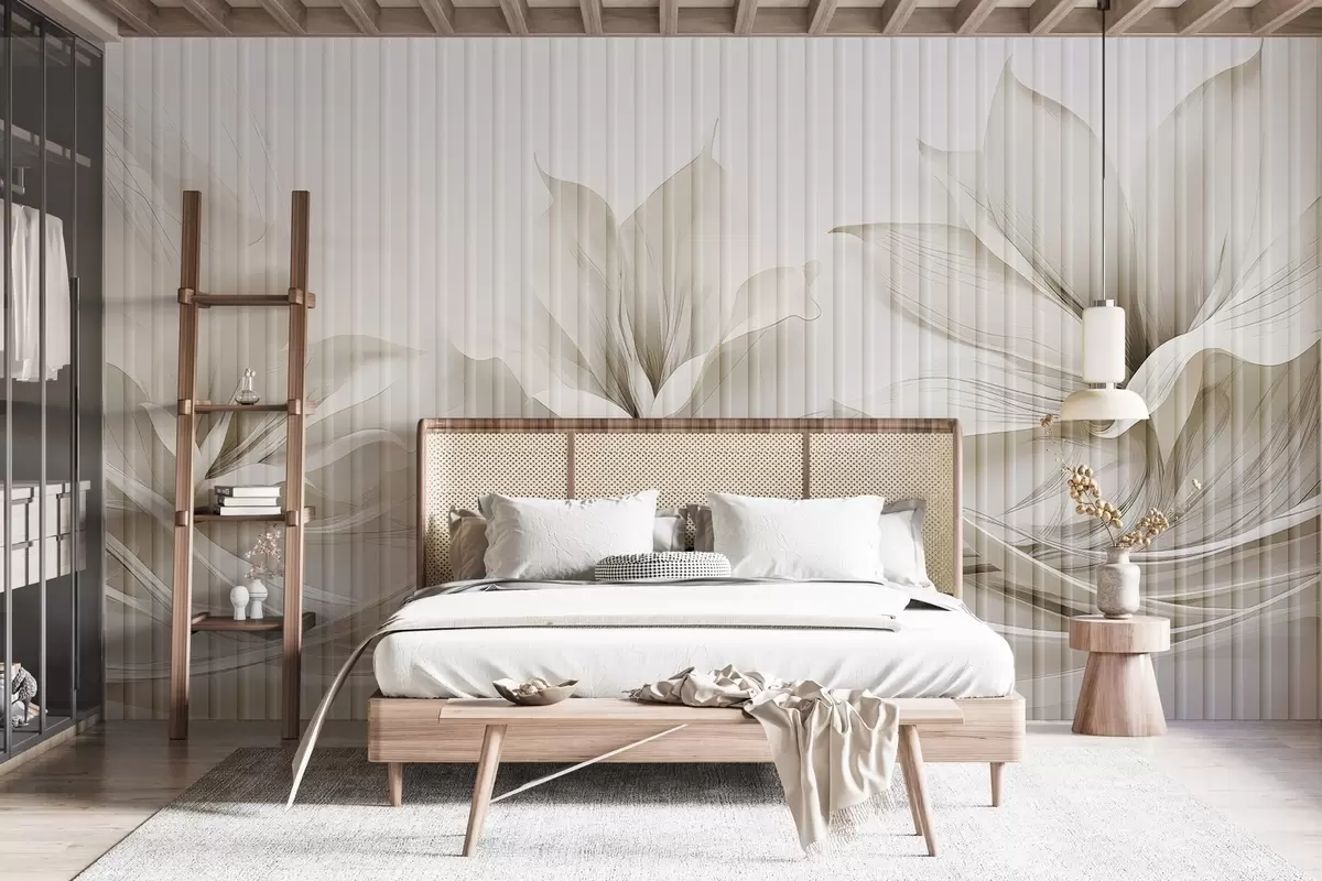 murales de pared Flores abstractas de acuarela detrás de un cristal w03563v1