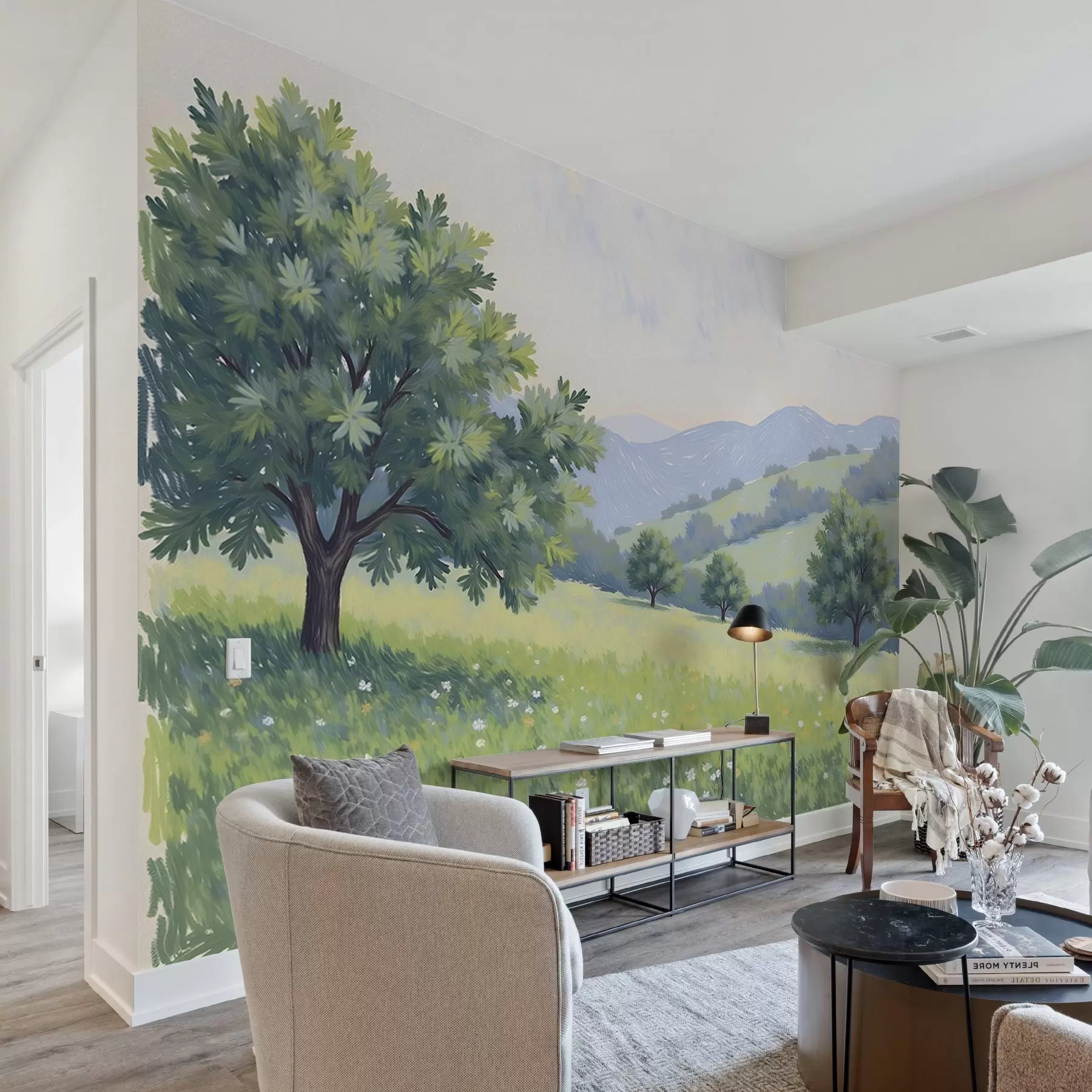 murales de pared Paisaje pintado al óleo w03656