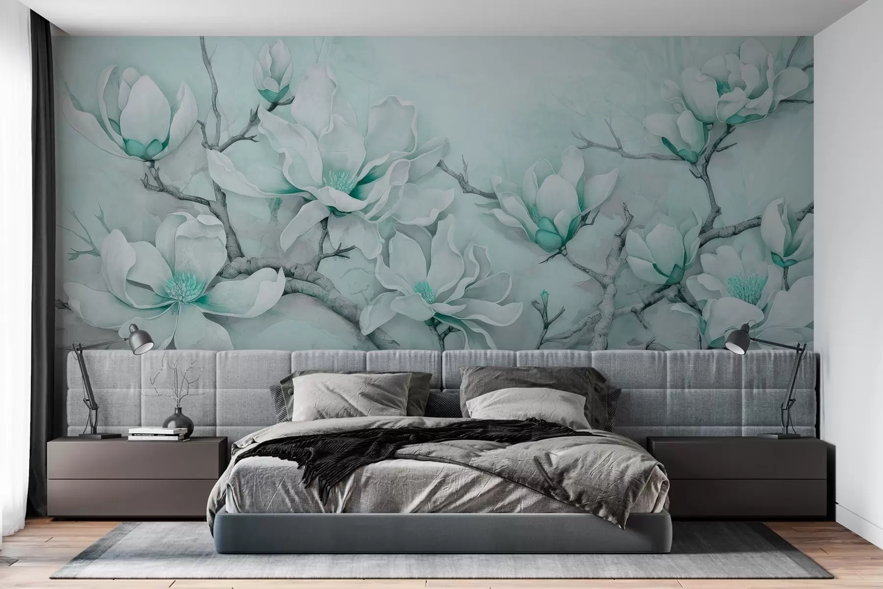 murales de pared Exuberante magnolio pintado w03658v2