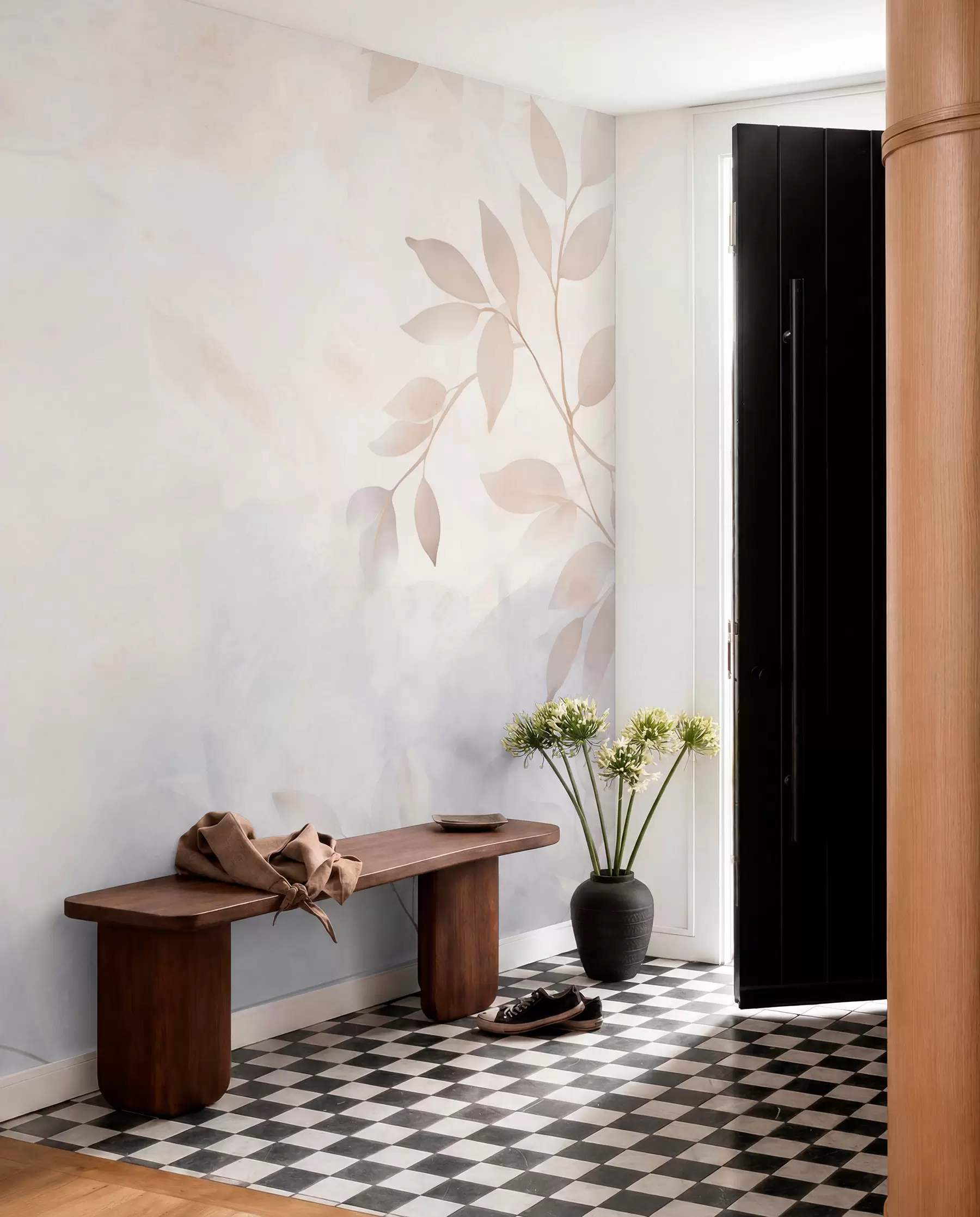 murales de pared Ramitas en bruma perlada w08990