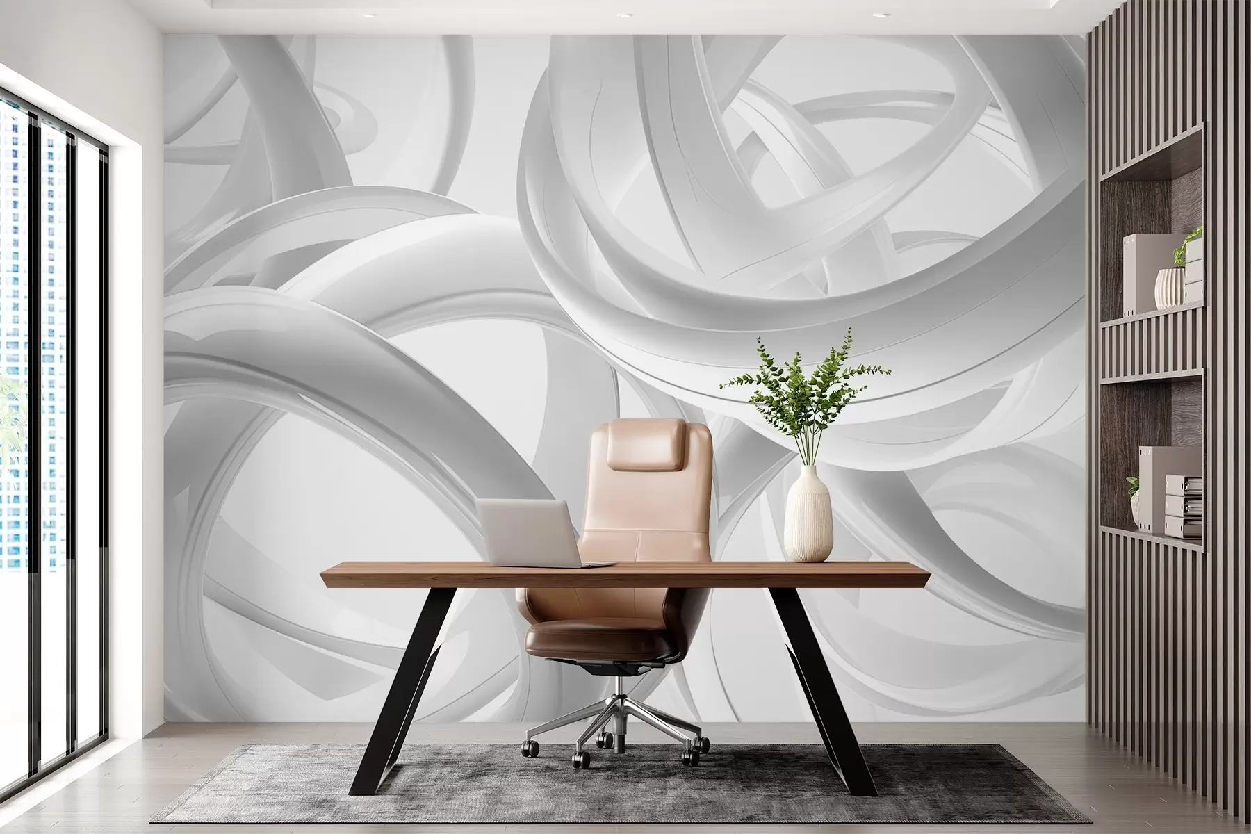 murales de pared Figuras abstractas monocromas w03674v2