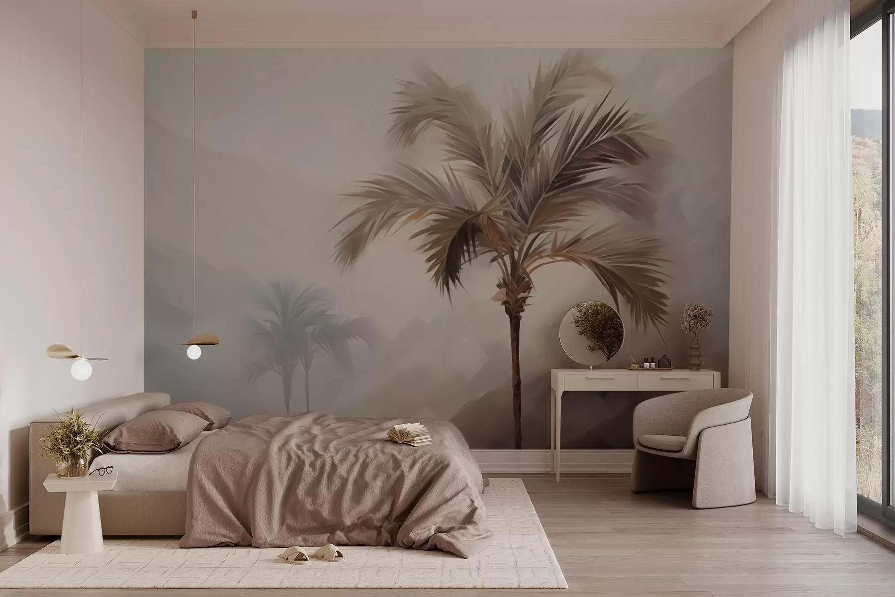 murales de pared Pintura imitación palmera w03777