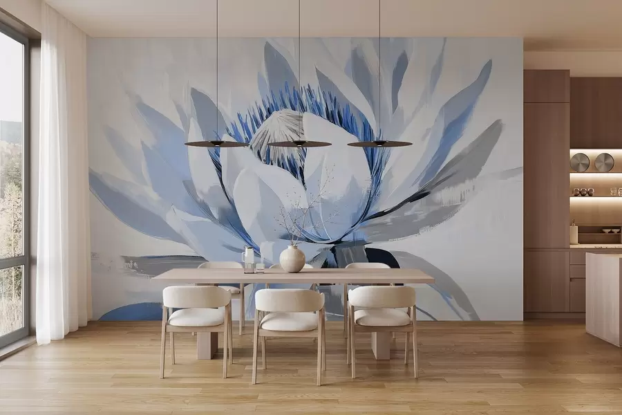 murales de pared Gran flor abstracta acrílica w09066v1