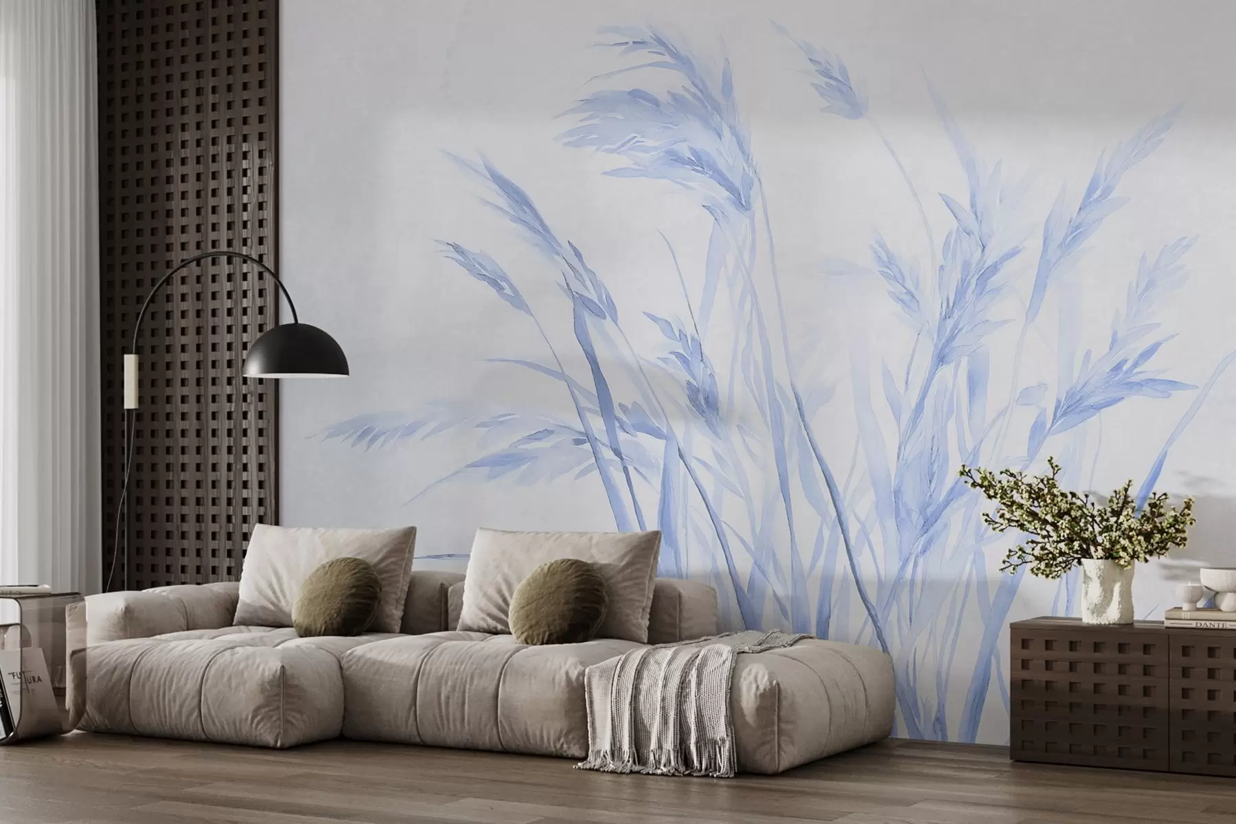 murales de pared Espigas de trigo vintage monocromas w09068v1