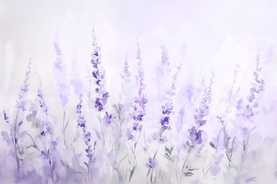 murales de pared Campo de lavanda vintage w09069v1