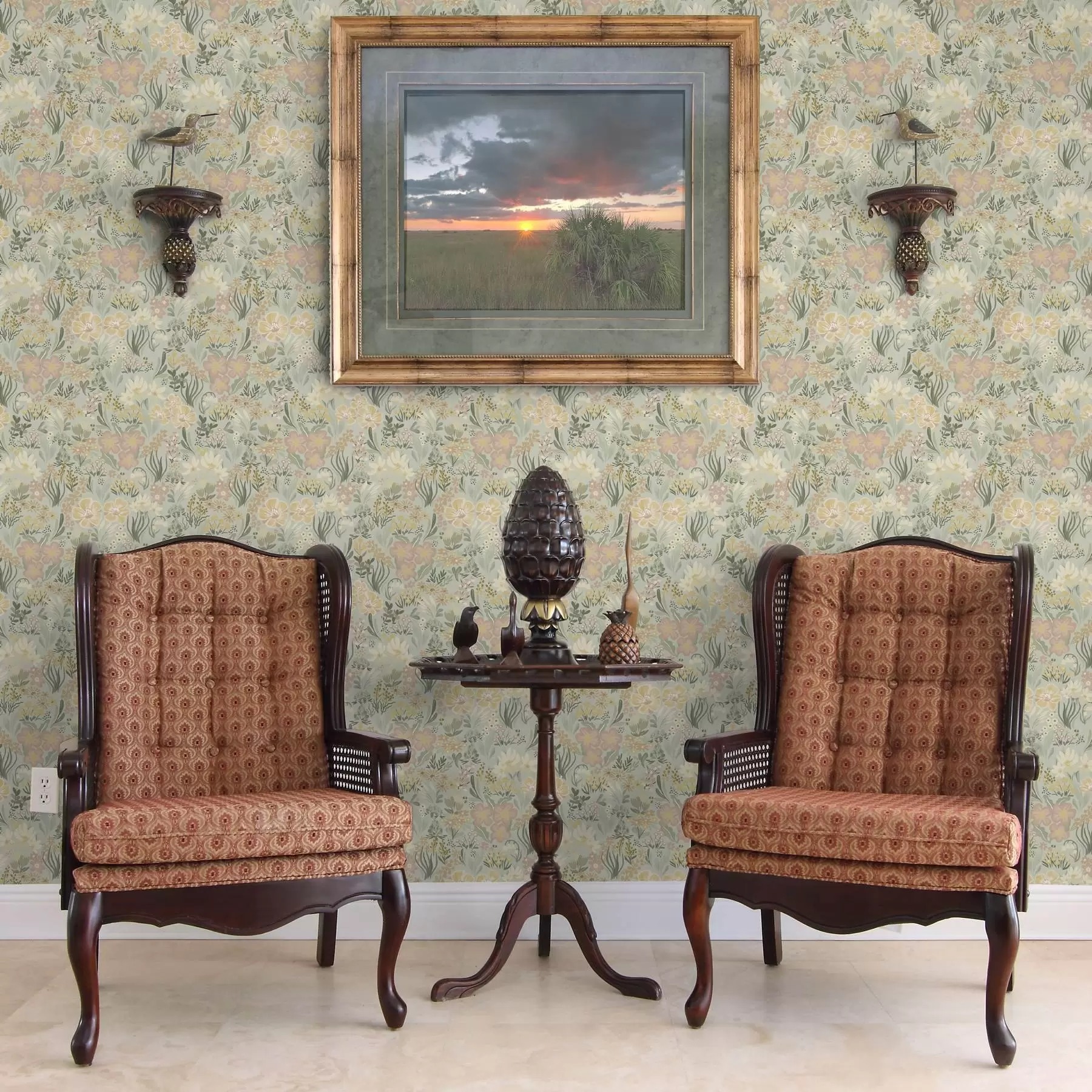 murales de pared Composición primaveral en suaves tonos verdes a00154v2