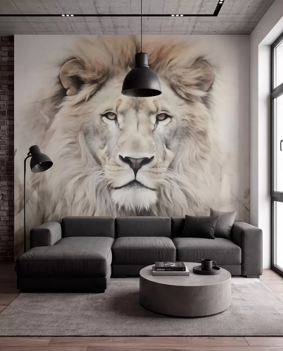murales de pared La mirada dulce del león w03888