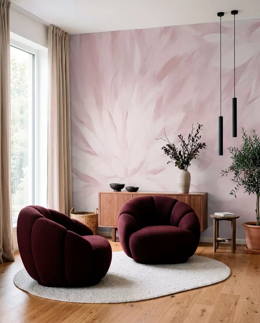 murales de pared Pétalos pintados en rosa w03986v1