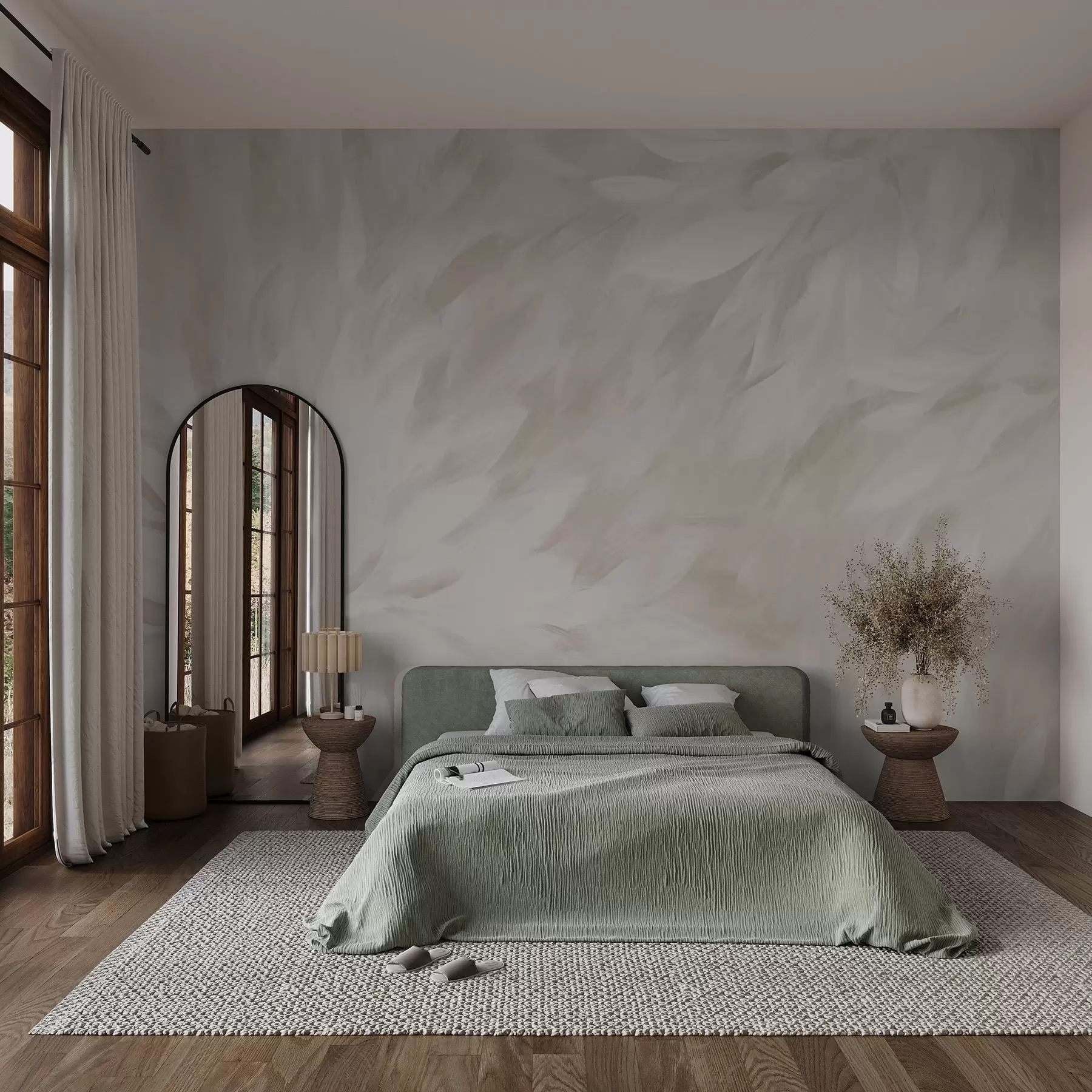 murales de pared Flores en estilo de trazos suaves w03986v2