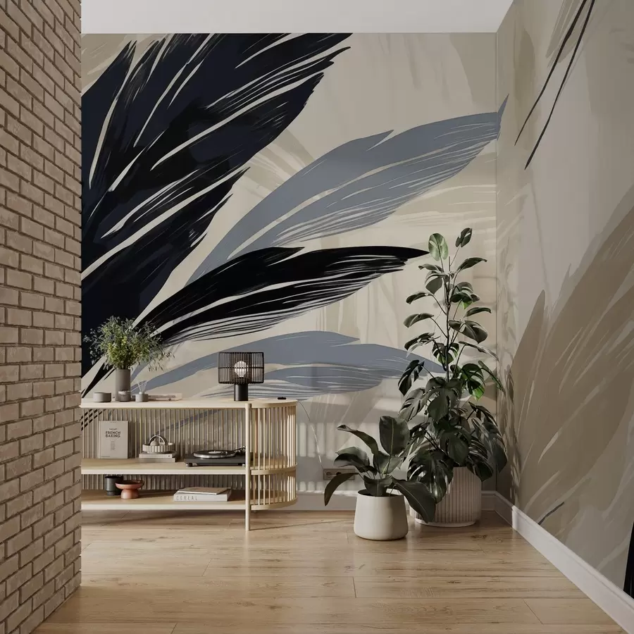 murales de pared Plumas multicolores abstractas w04037v2