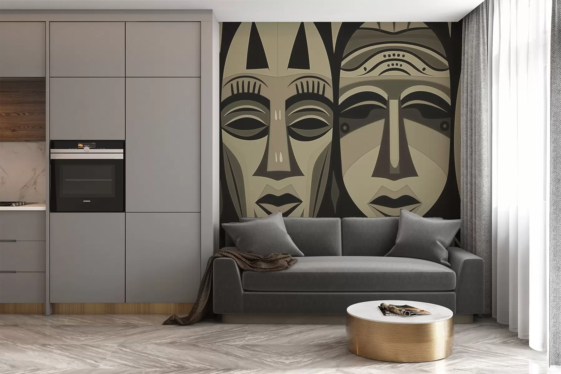 murales de pared Máscaras africanas w04043
