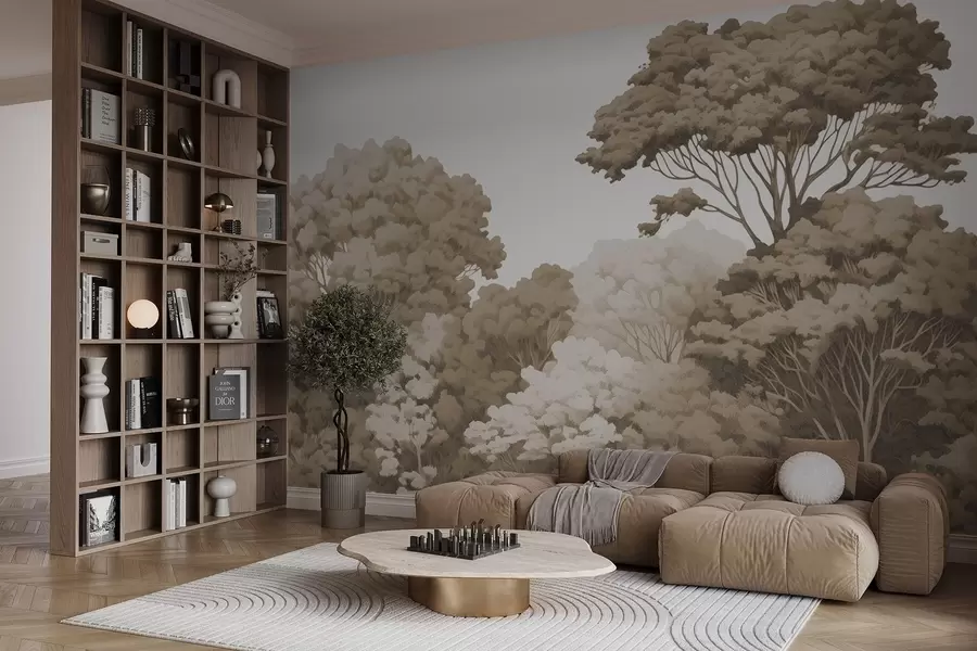 murales de pared Coronas forestales w04044v1