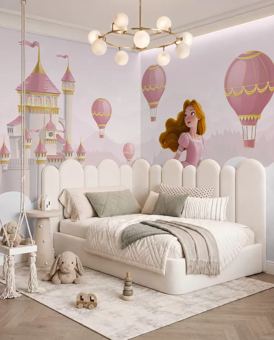 murales de pared Globos sobre el castillo w04015v1