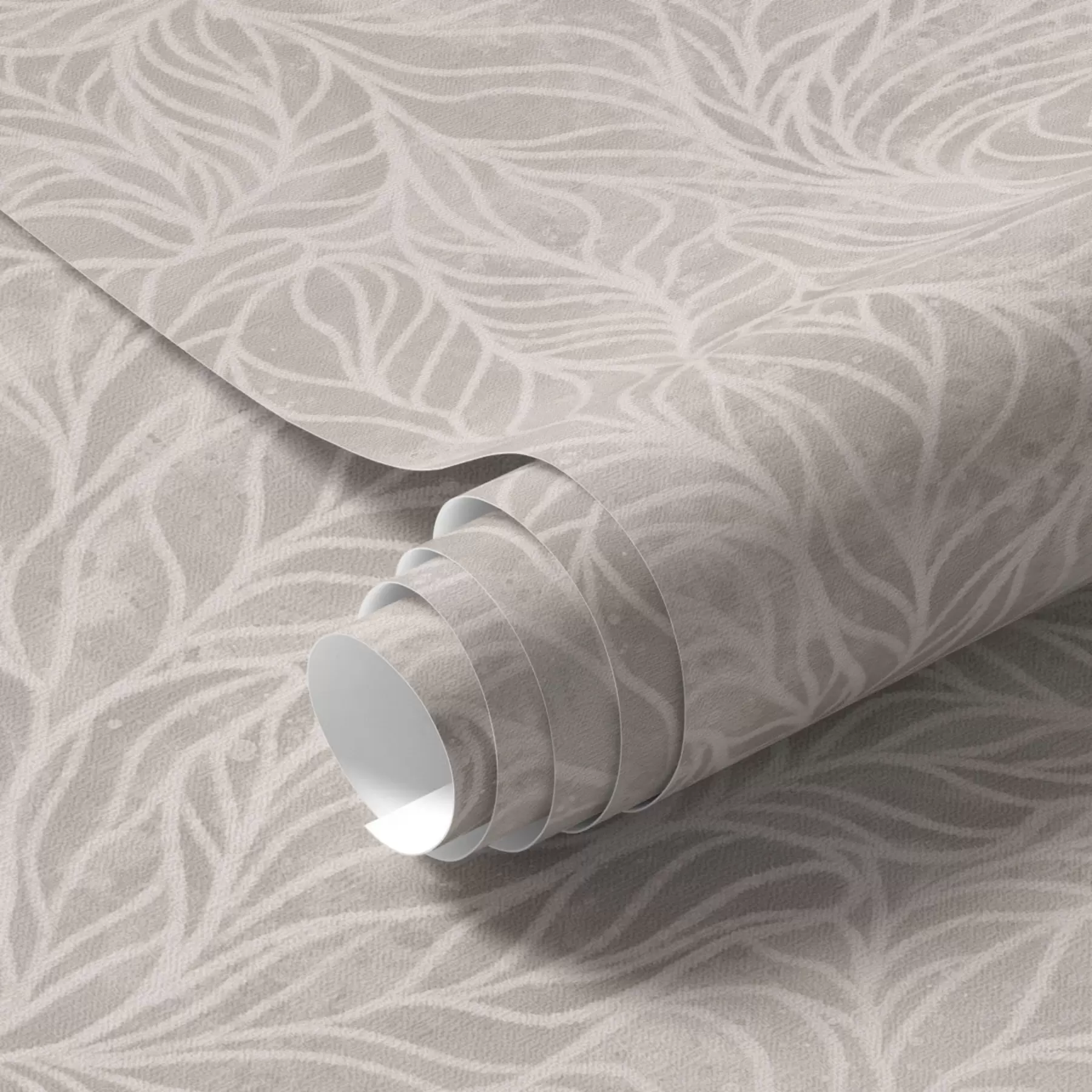 murales de pared Textura abstracta beige con suaves líneas de hojas a00179