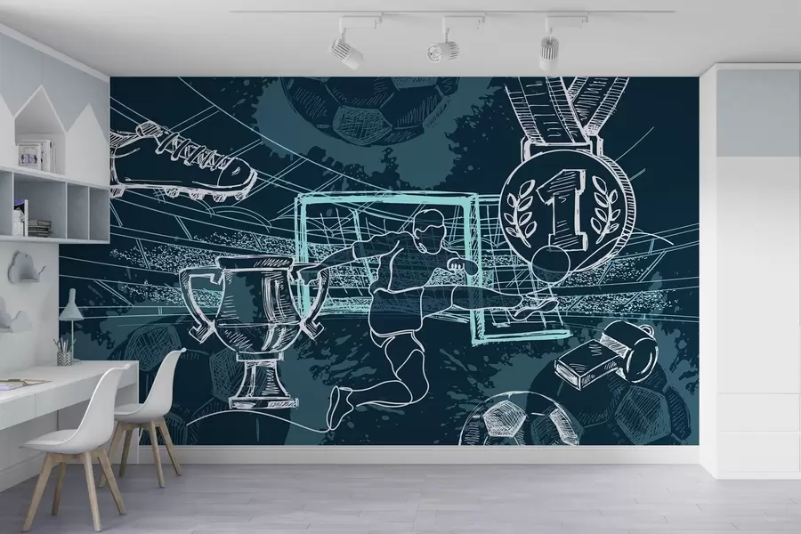 murales de pared Atributos futbolísticos w04108v2
