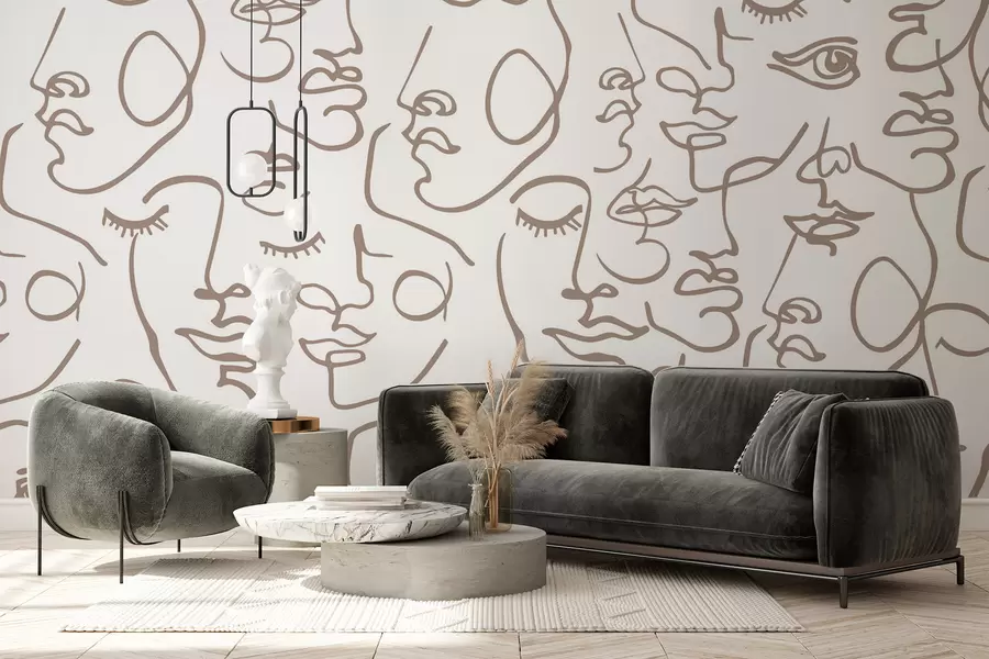 murales de pared Caras abstractas w04121v1