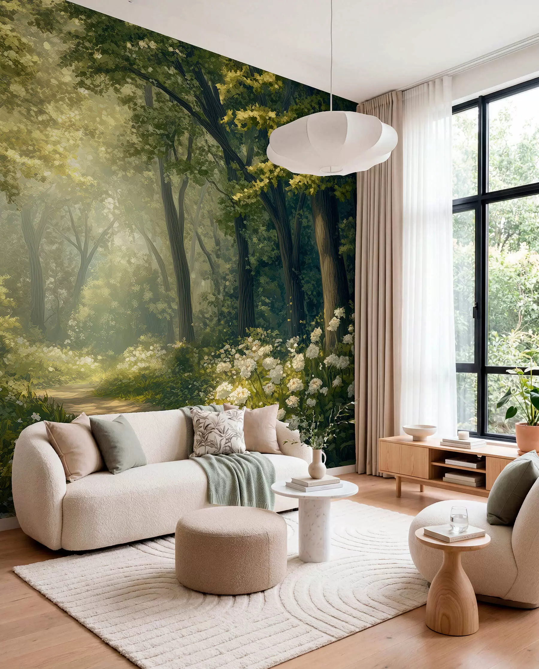 murales de pared Sendero entre flores w04119