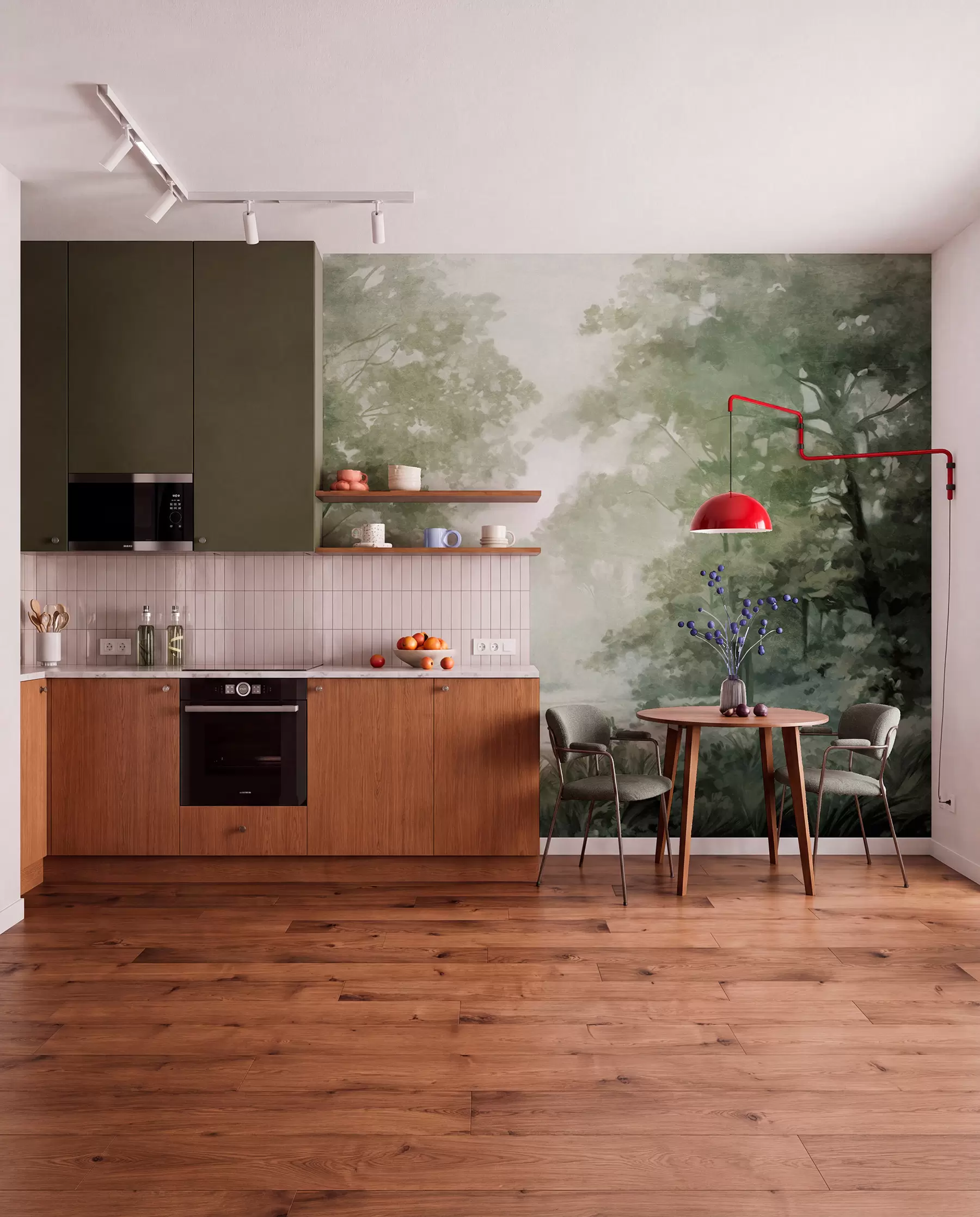 murales de pared Bosque verde salvia w09210v2