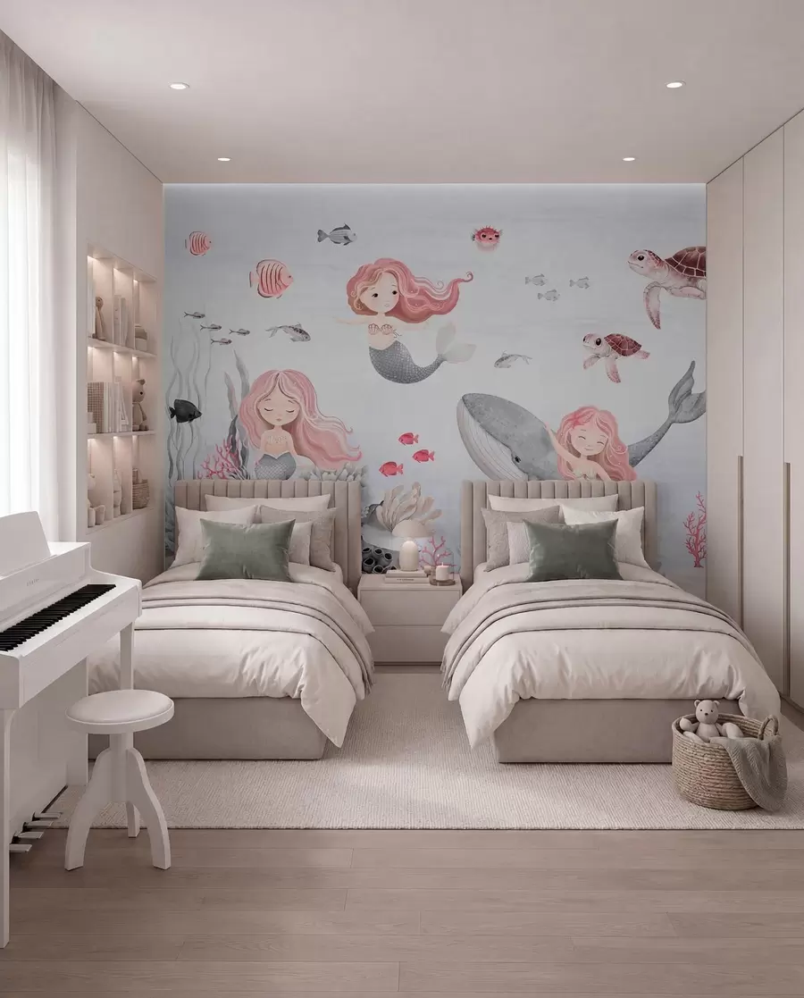 murales de pared Sirenas del mar rosa w04166v1