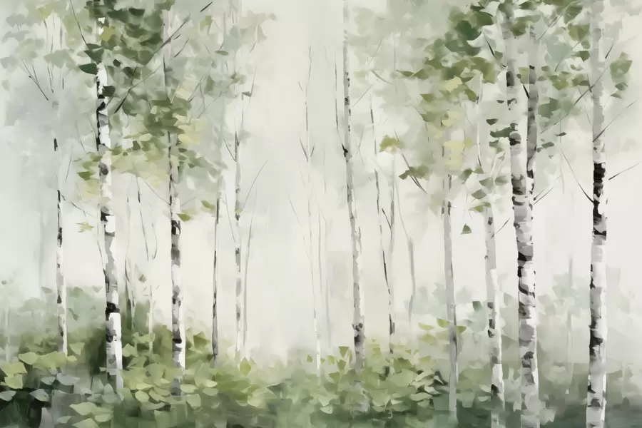 murales de pared Pintura imitación bosque caducifolio w04234