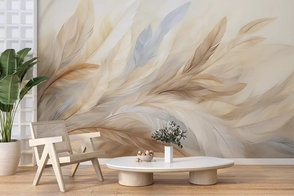 murales de pared plumas delicadas w04279