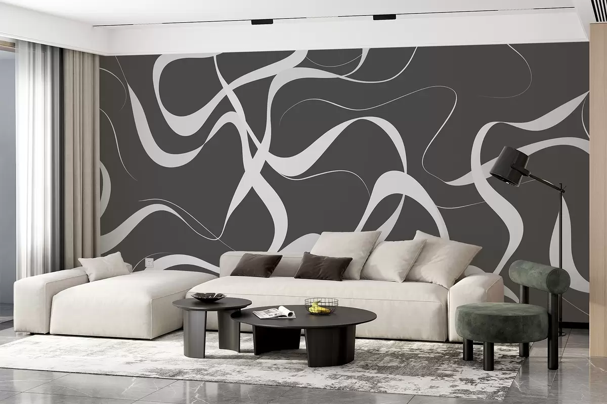murales de pared Líneas onduladas w04223v1