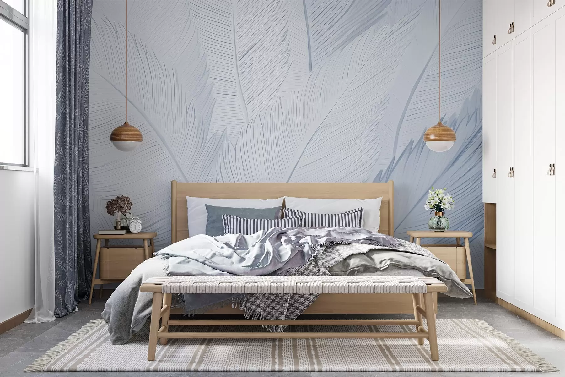 murales de pared Plumas esponjosas w04289v2